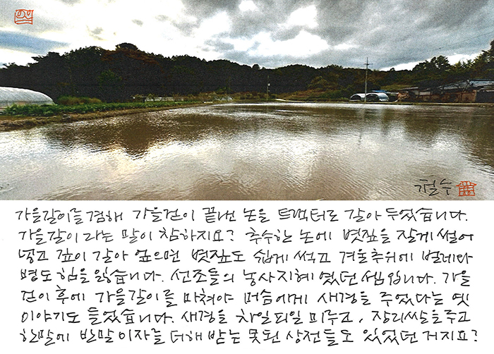 - 가을갈이라는 말이...